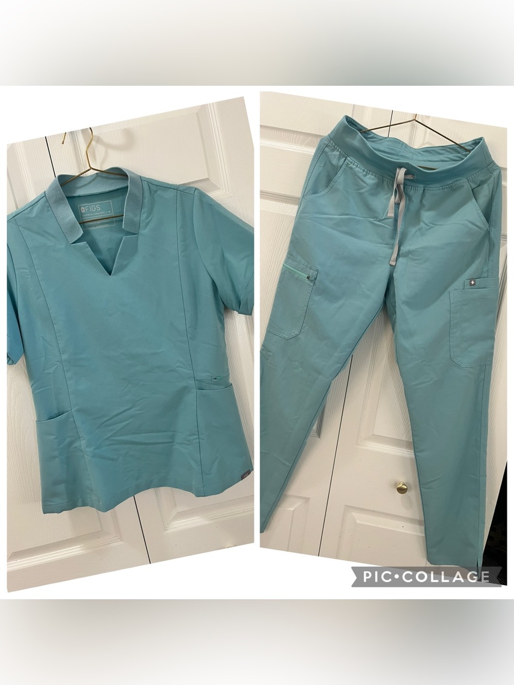 Figs sea glass color scrubs set size M/MT